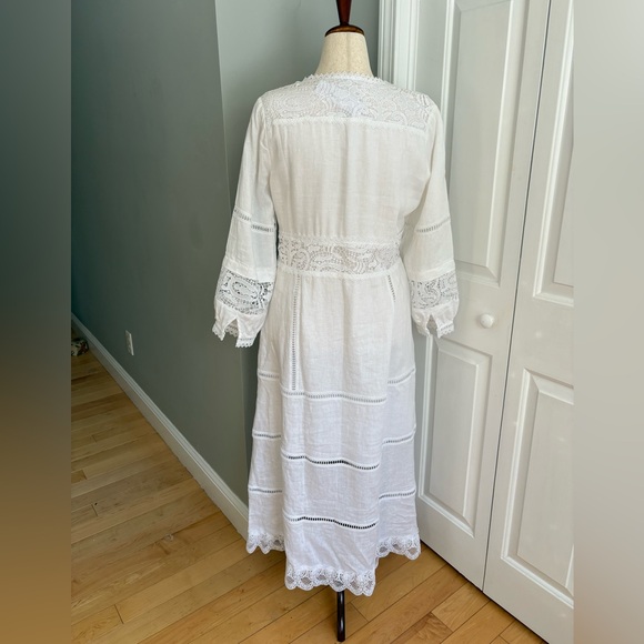 Soft Surroundings White Lace Long Sleeve Maxi Dress - Picture 7 of 14